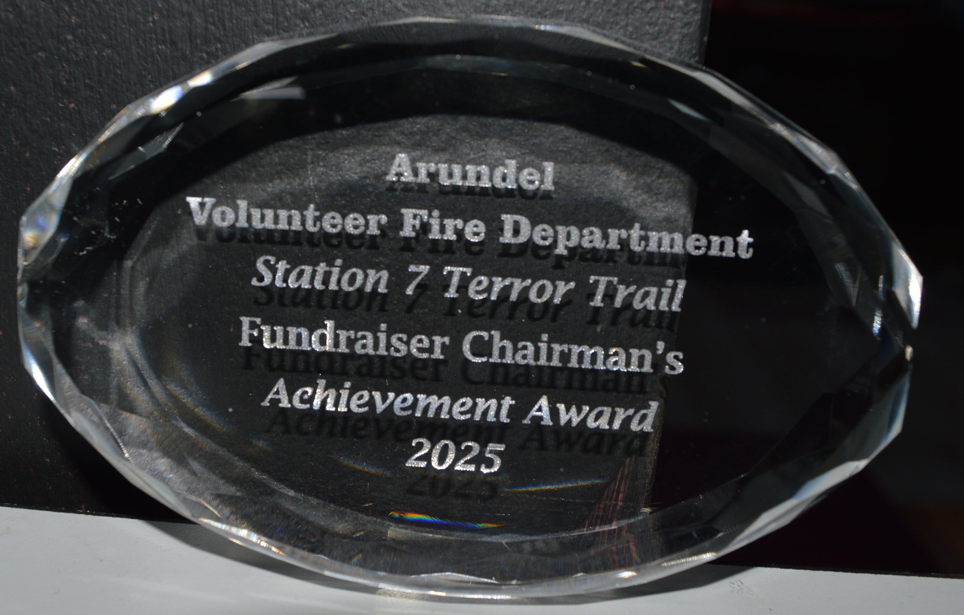 Crystal Oval Multi-Faceted Paperweight