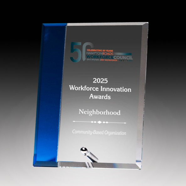 Economy Glass Plaque with Blue Accent