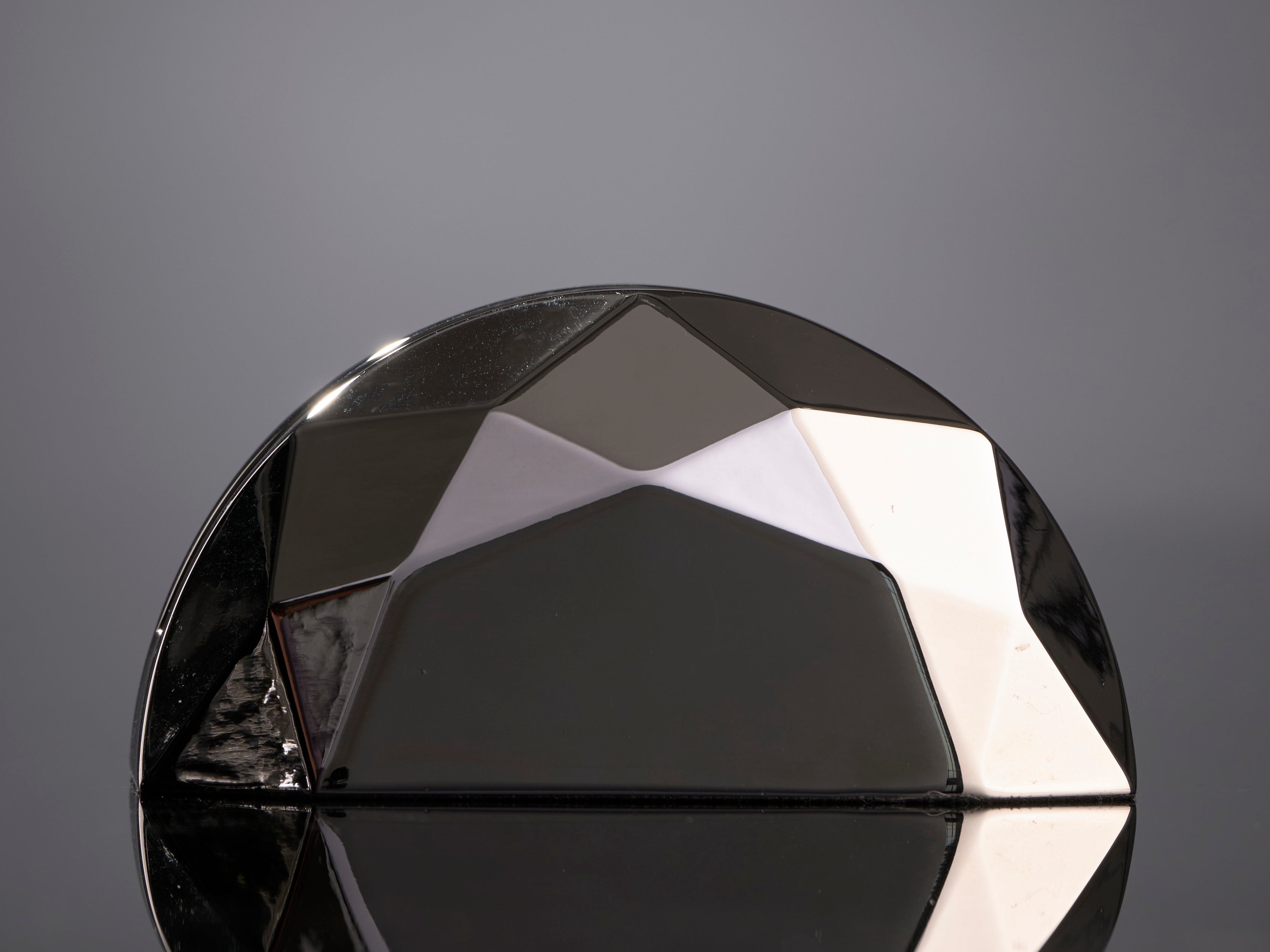 Jade Glass Digitally Printed with Bevels mounted in Metal Base