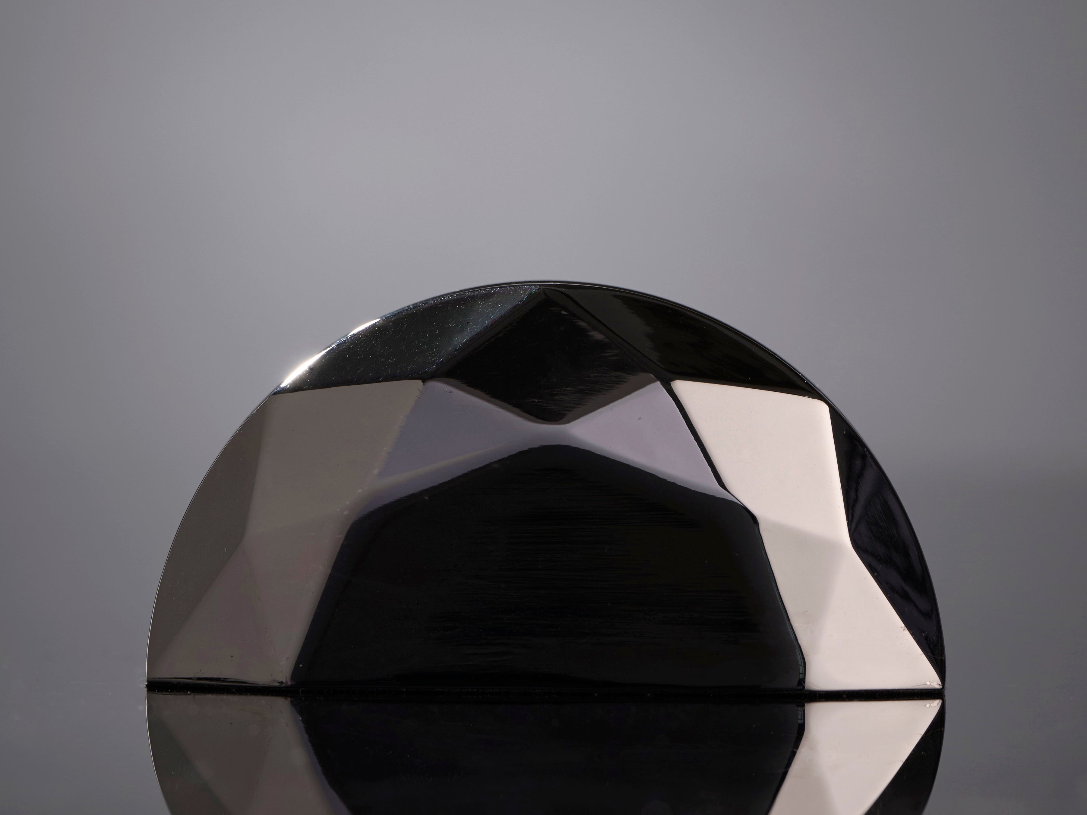 Jade Glass Digitally Printed with Bevels mounted in Metal Base