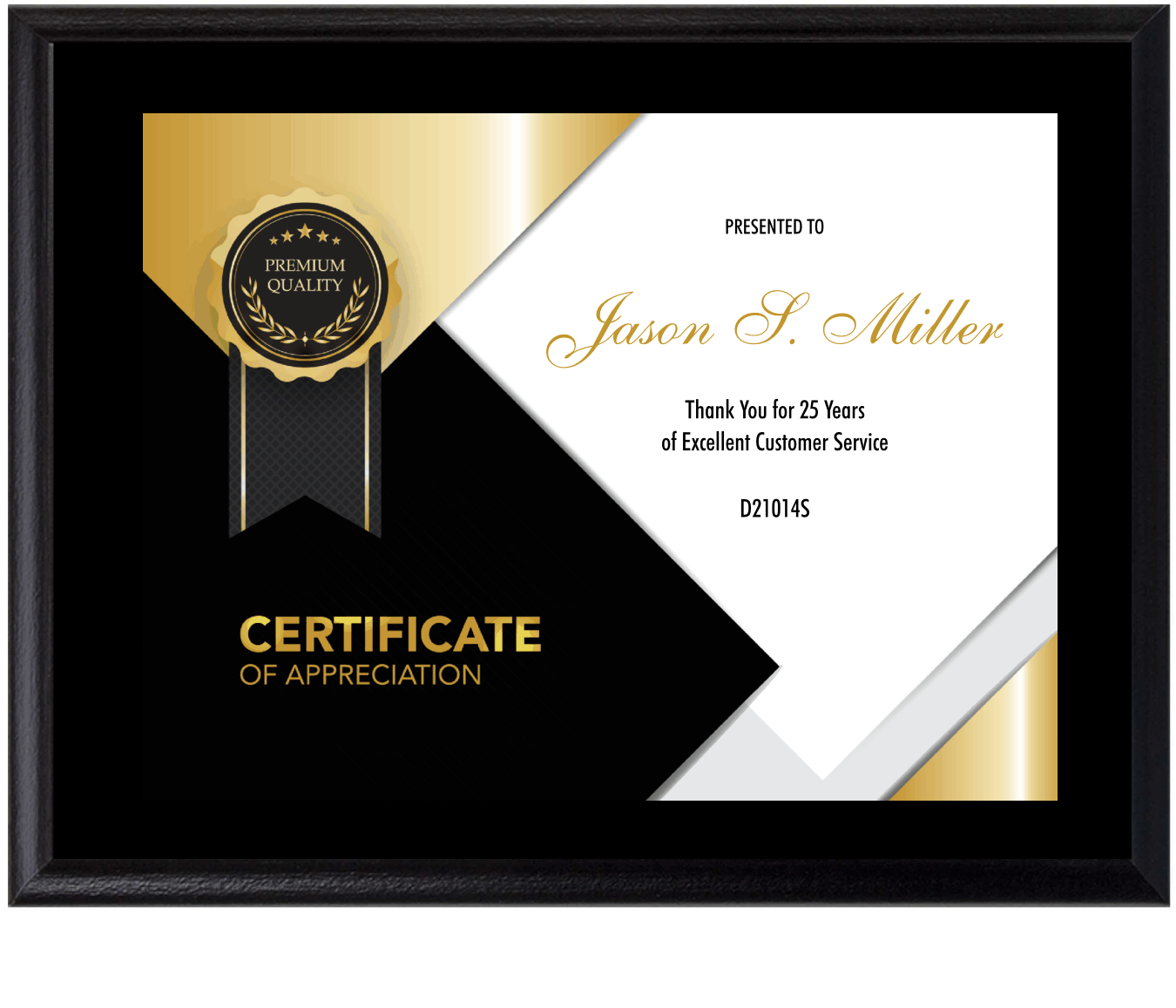 Ebony Piano Finish Plaque