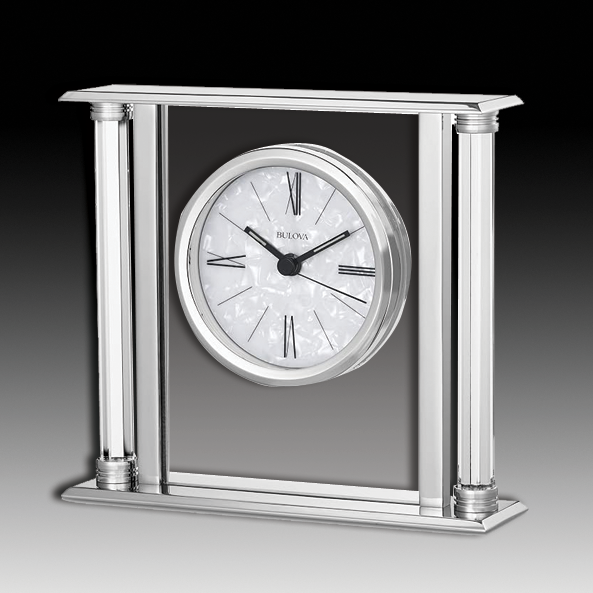 The Pearl Silver Mantle Clock