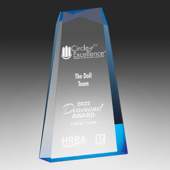 Topez Clear Beveled Tower with Blue Accent