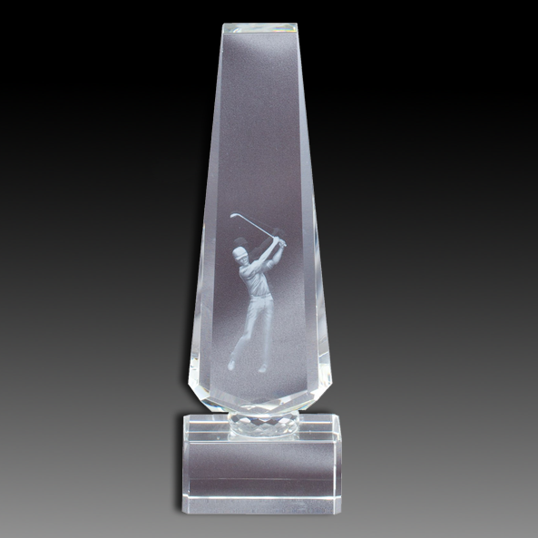 Crystal w/ Lasered Golfer Inside