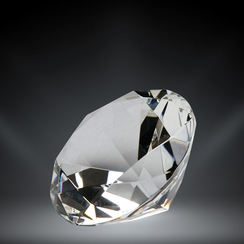 CRYSTAL DIAMOND PAPERWEIGHT - 2 1/4" X 3 1/4"