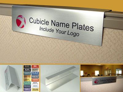 2" x 10" Bent Aluminum Cubicle Sign