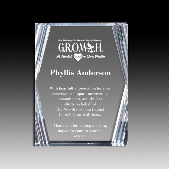 6" x 8" Clear Desk Award