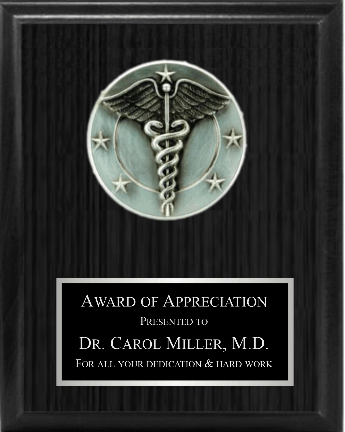 5" CADUCEUS ON PLAQUE