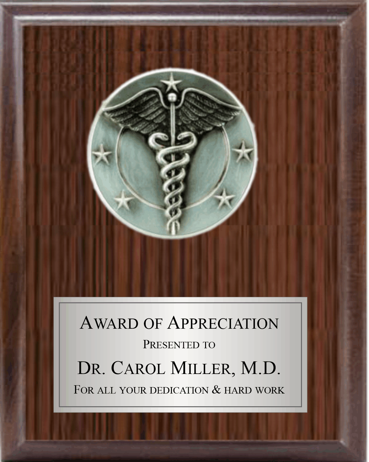 5" CADUCEUS ON PLAQUE