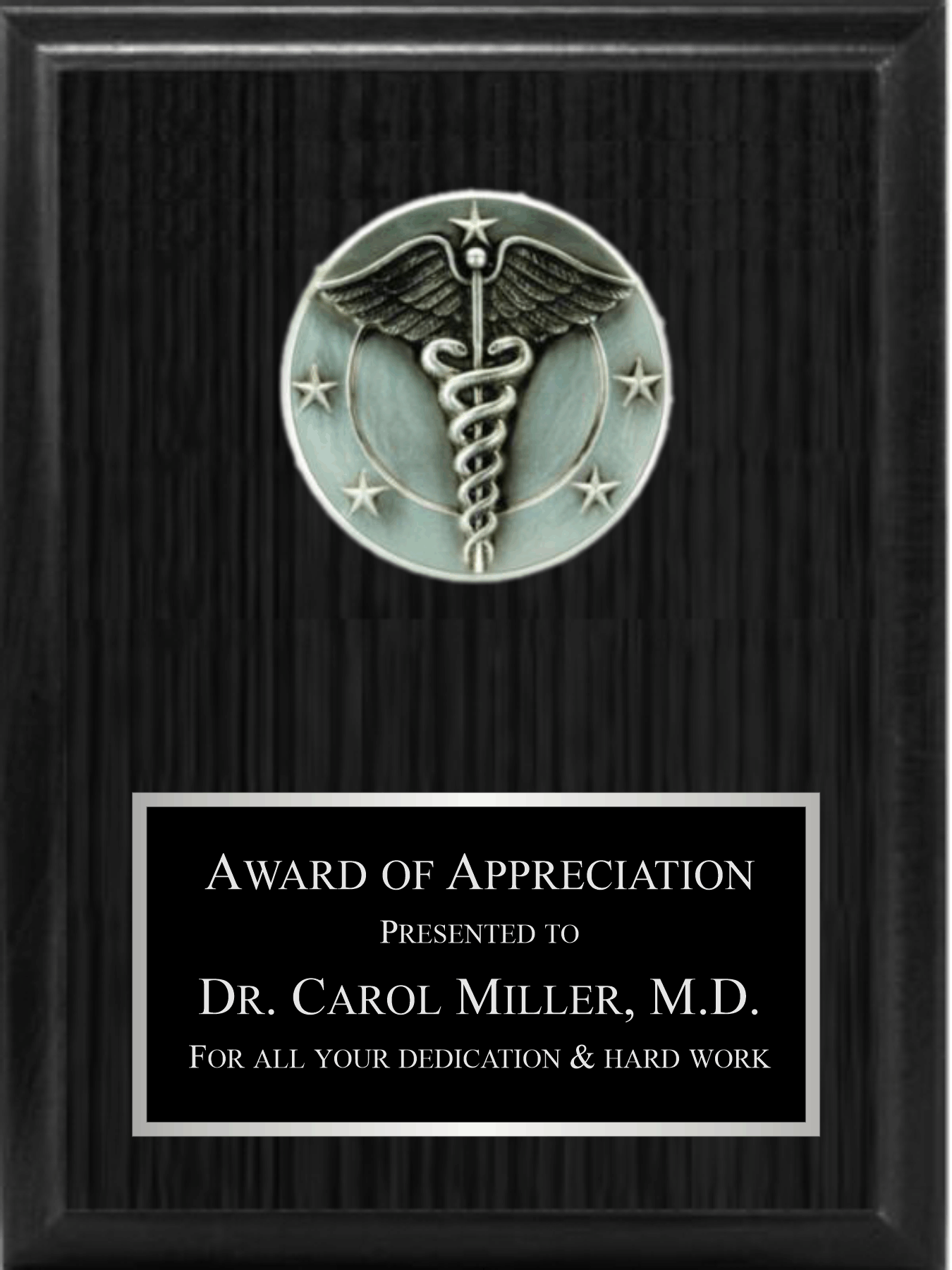 5" CADUCEUS ON PLAQUE