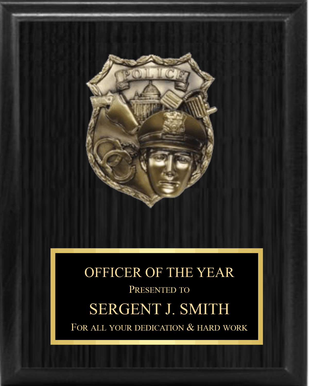 5" POLICE MOUNT ON PLAQUE