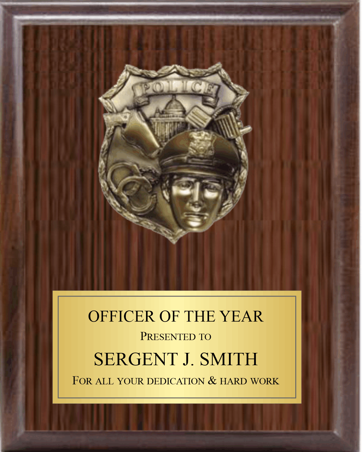 5" POLICE MOUNT ON PLAQUE