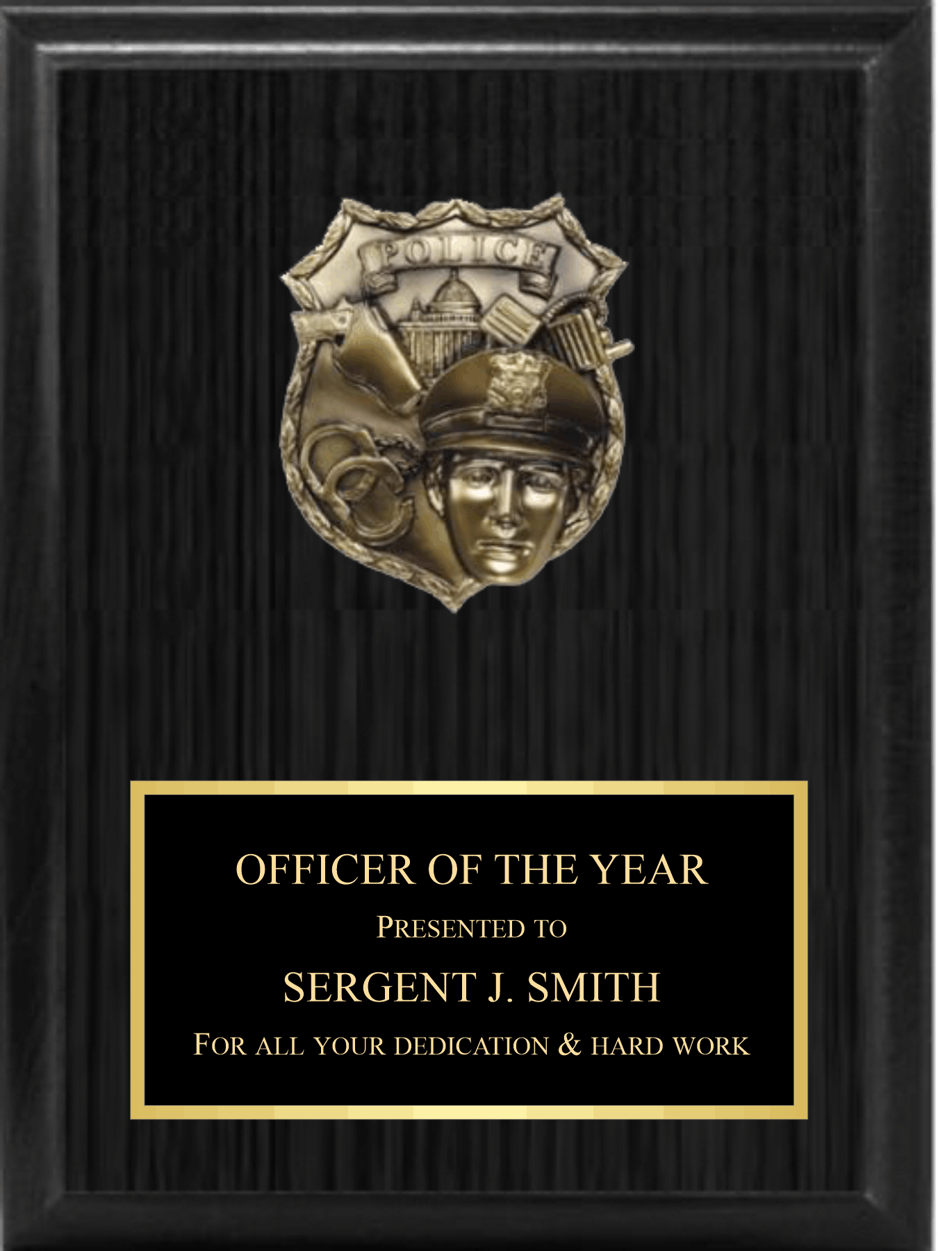 5" POLICE MOUNT ON PLAQUE