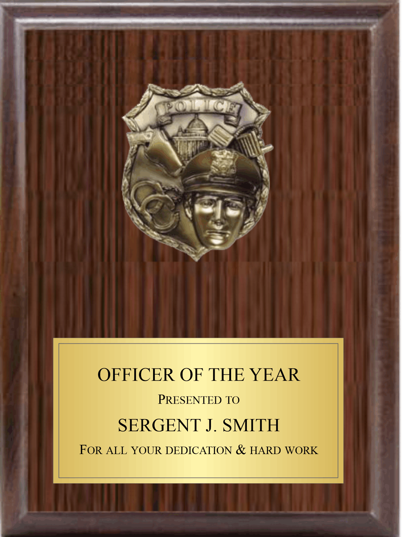 5" POLICE MOUNT ON PLAQUE