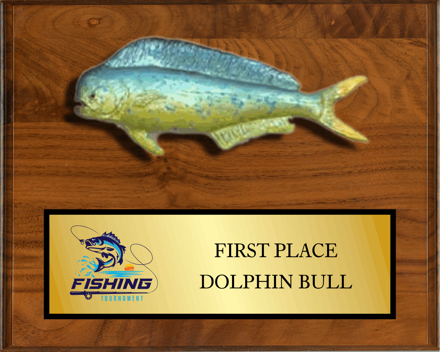 8"x10" Walnut with full color fish mount