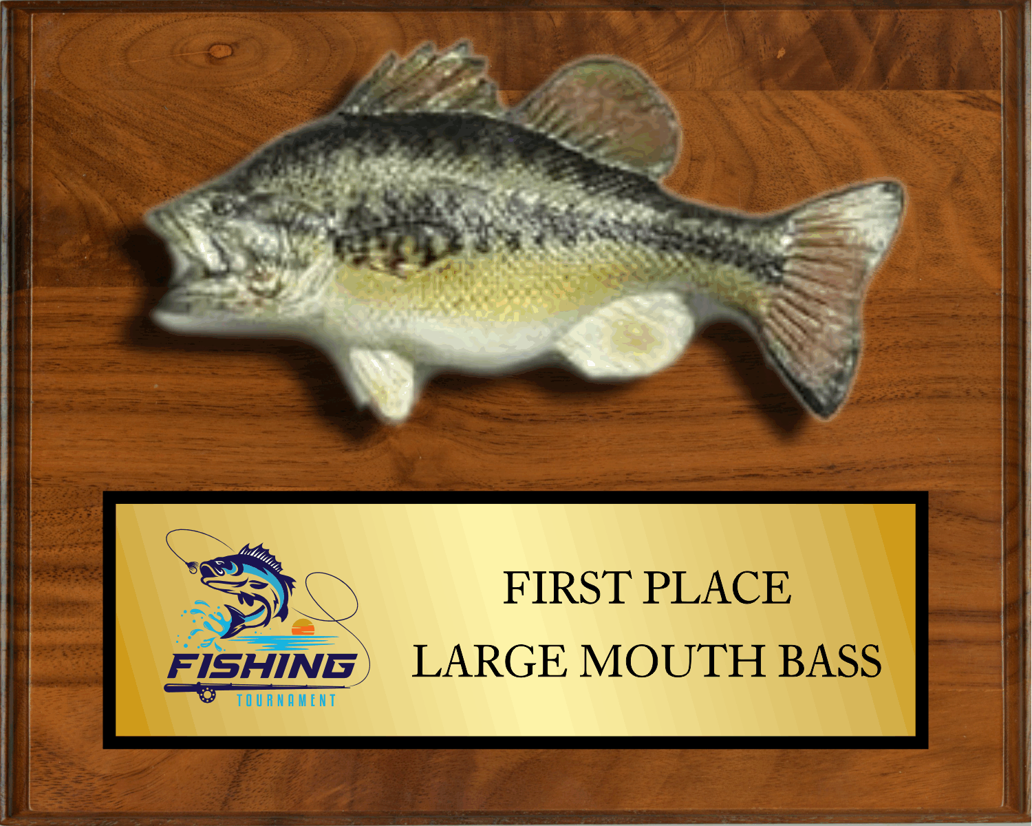 8"x10" Walnut with full color fish mount