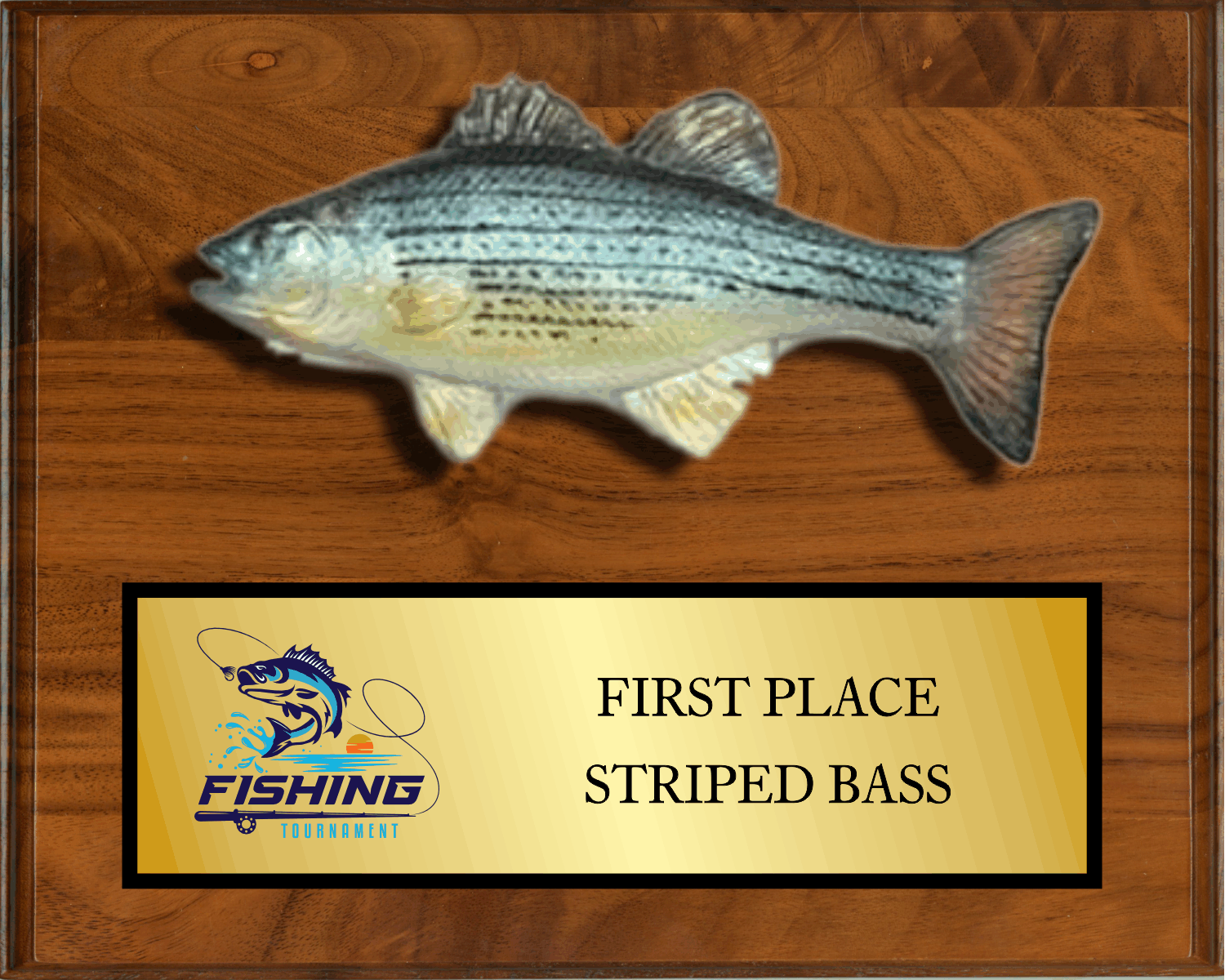 8"x10" Walnut with full color fish mount