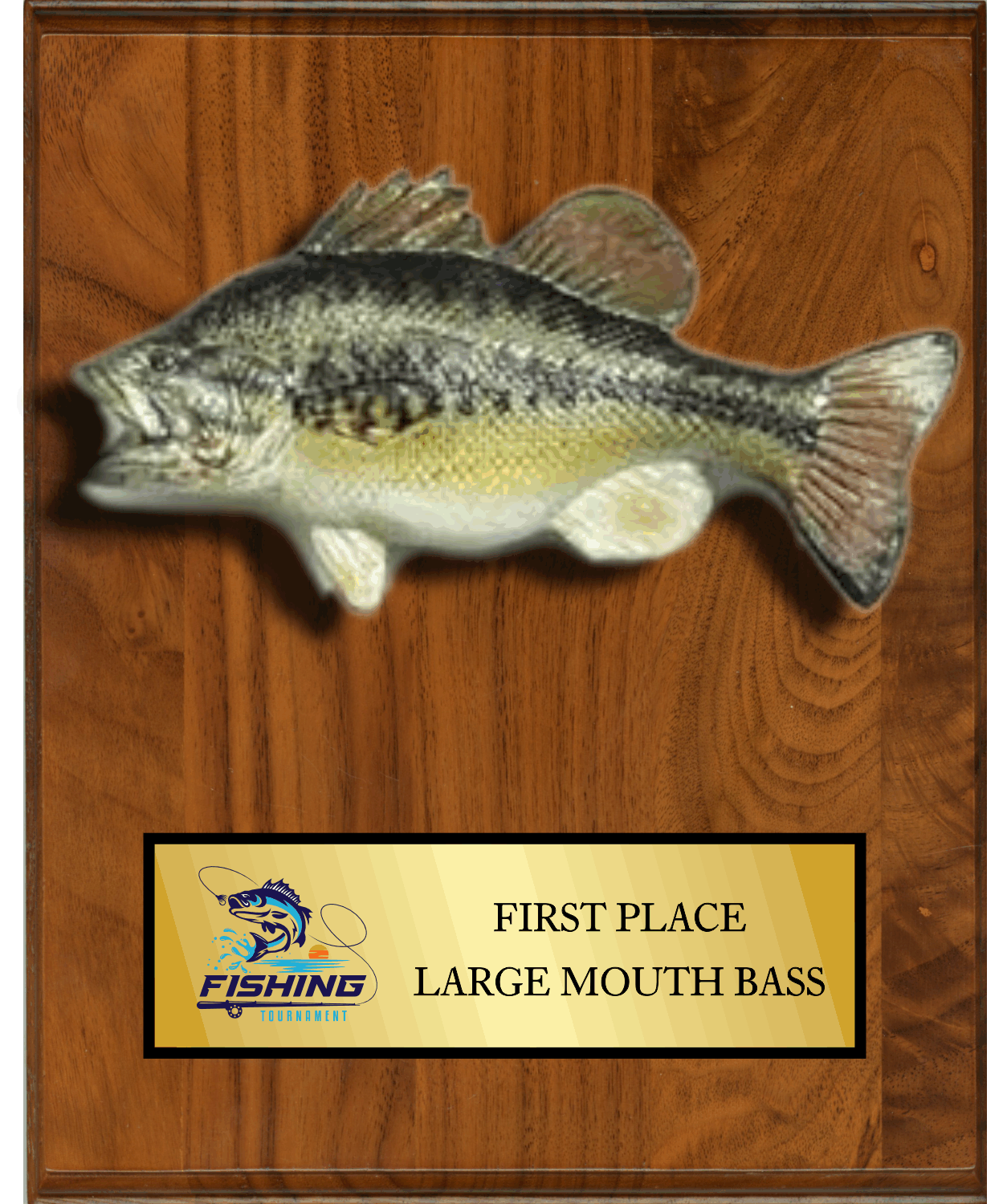 8"x10" Walnut with full color fish mount