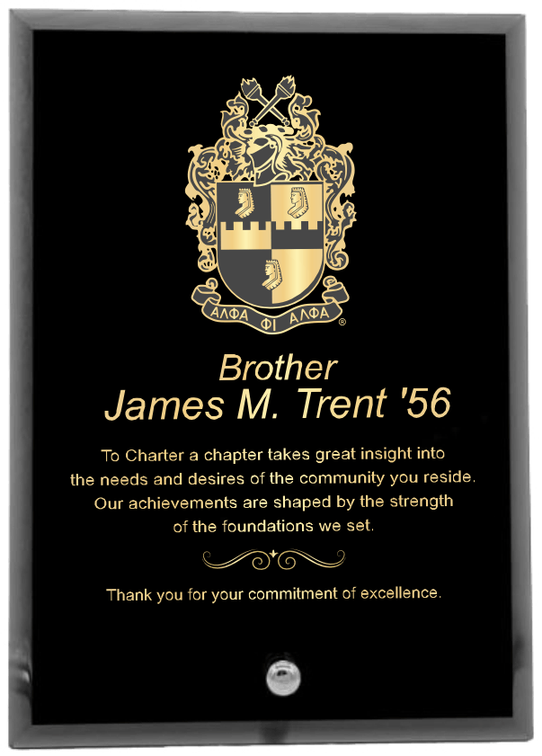 Economy Black Glass Standing Plaque