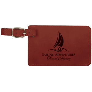 4 1/4" x 2 3/4" Laserable Leatherette Luggage Tag