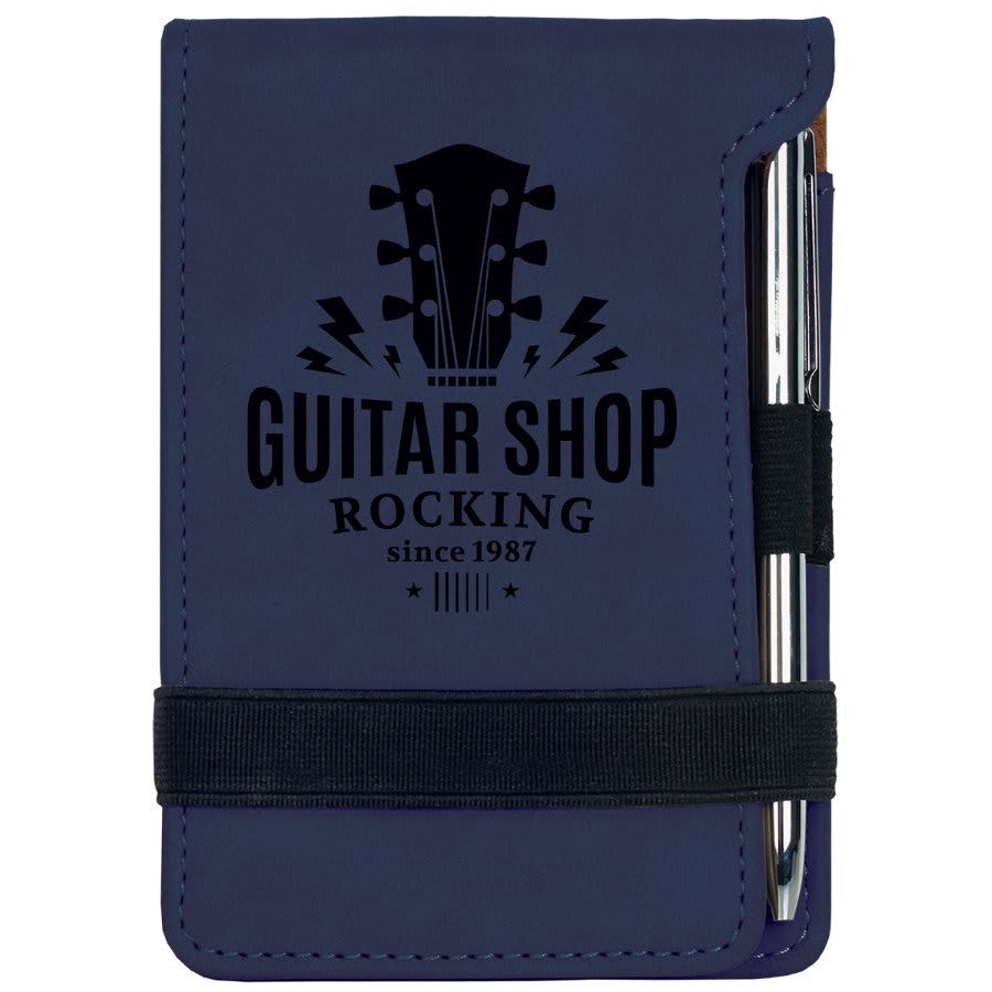 3 1/4" x 4 3/4" Laserable Leatherette Mini Notepad with Pen