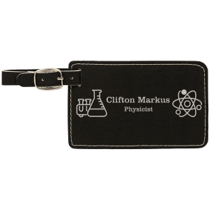 4 1/4" x 2 3/4" Laserable Leatherette Luggage Tag