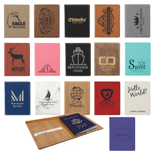 4 1/4" x 5 1/2" Laserable Leatherette Passport Holder