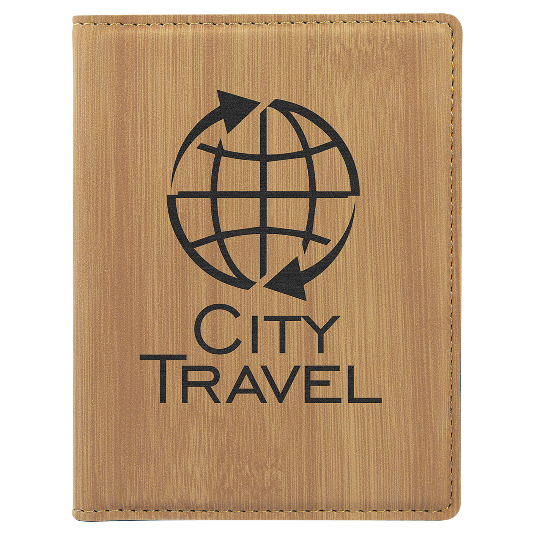 4 1/4" x 5 1/2" Laserable Leatherette Passport Holder