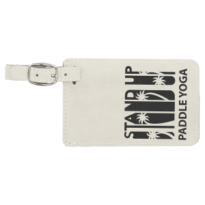 4 1/4" x 2 3/4" Laserable Leatherette Luggage Tag
