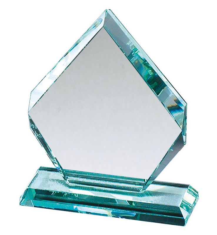 Jade Glass Arrowhead Award with Base