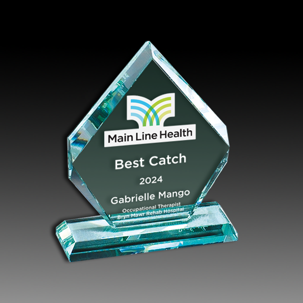 Jade Glass Arrowhead Award with Base