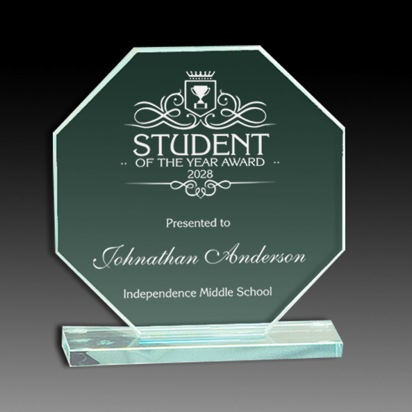 Jade Octagon Glass Award