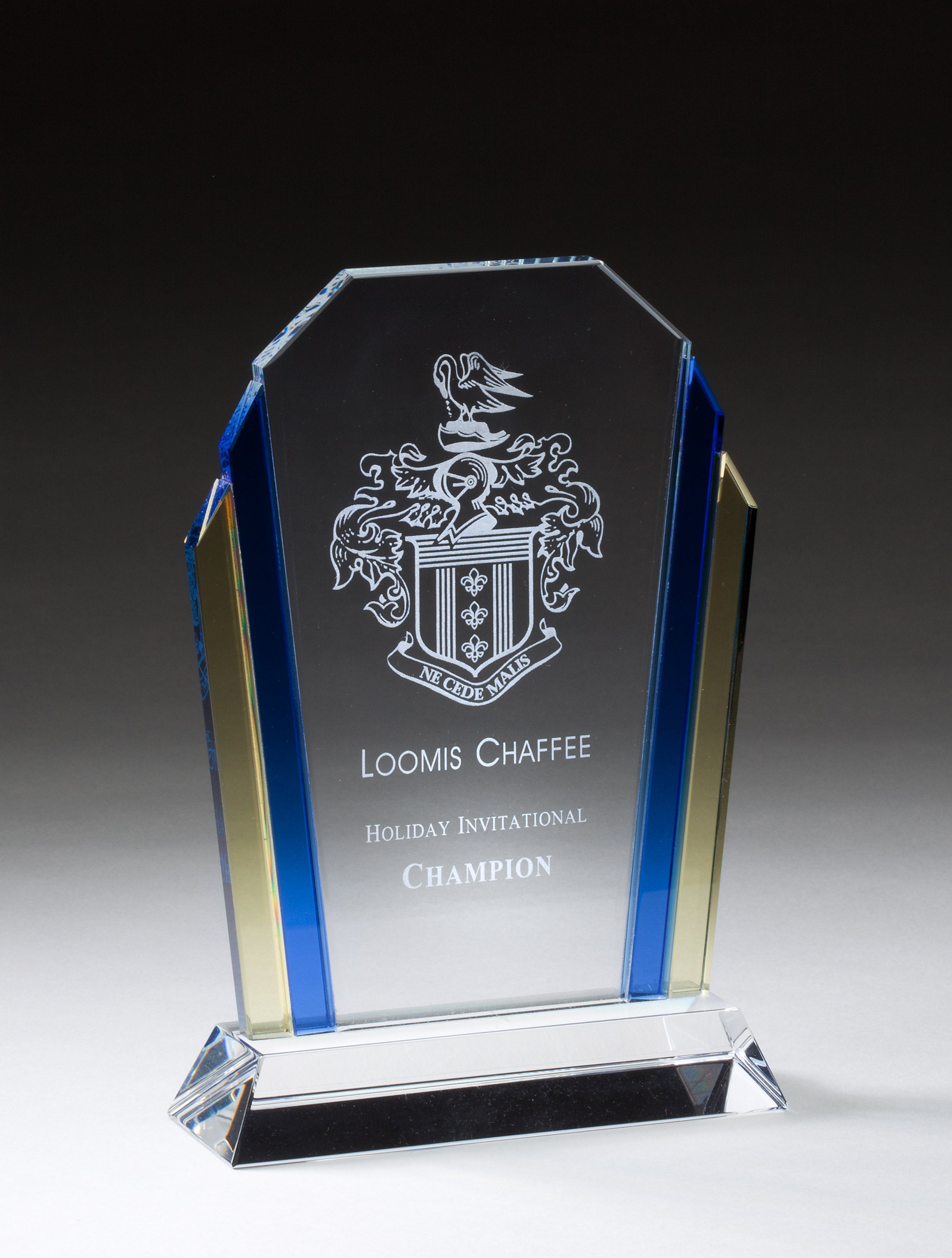 Blue/Gold/Clear TRI-color Glass MARQUEE
