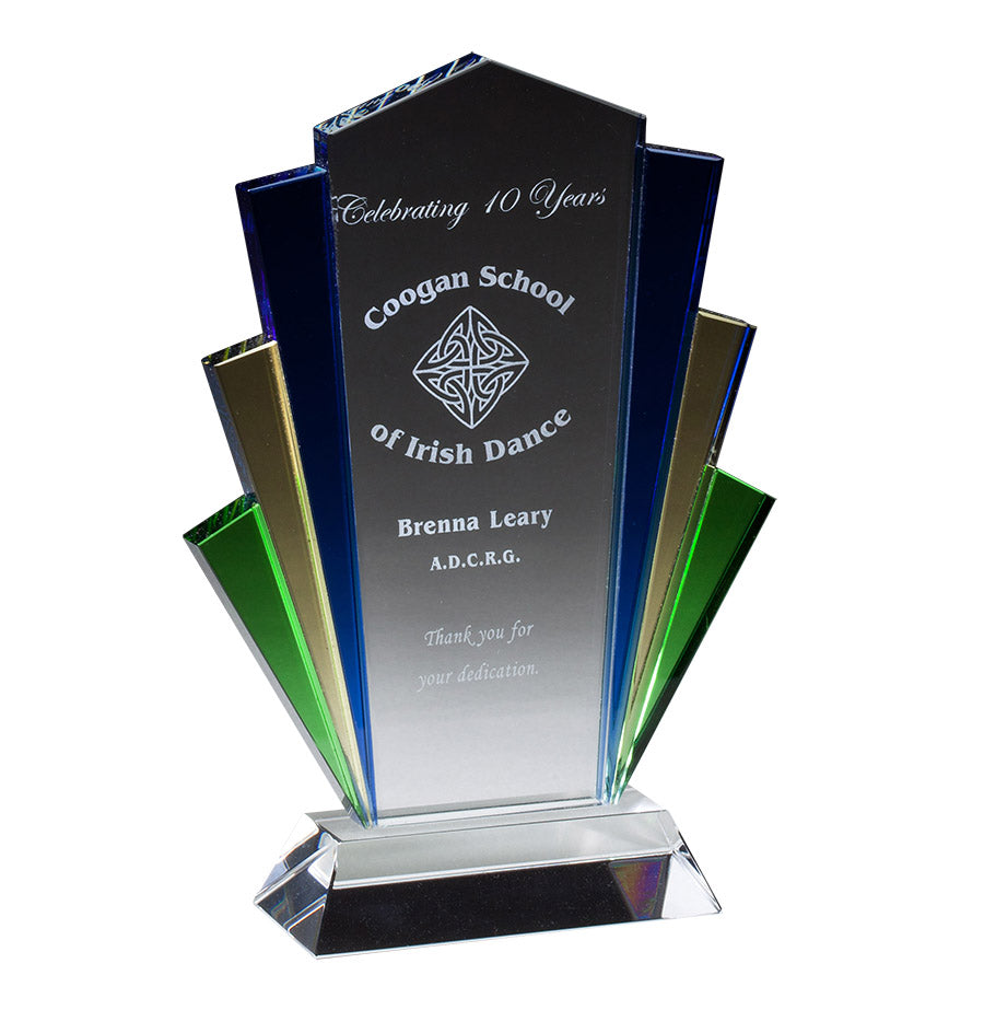 Blue/Gold/Green/Clear Quad-color Glass MARQUEE