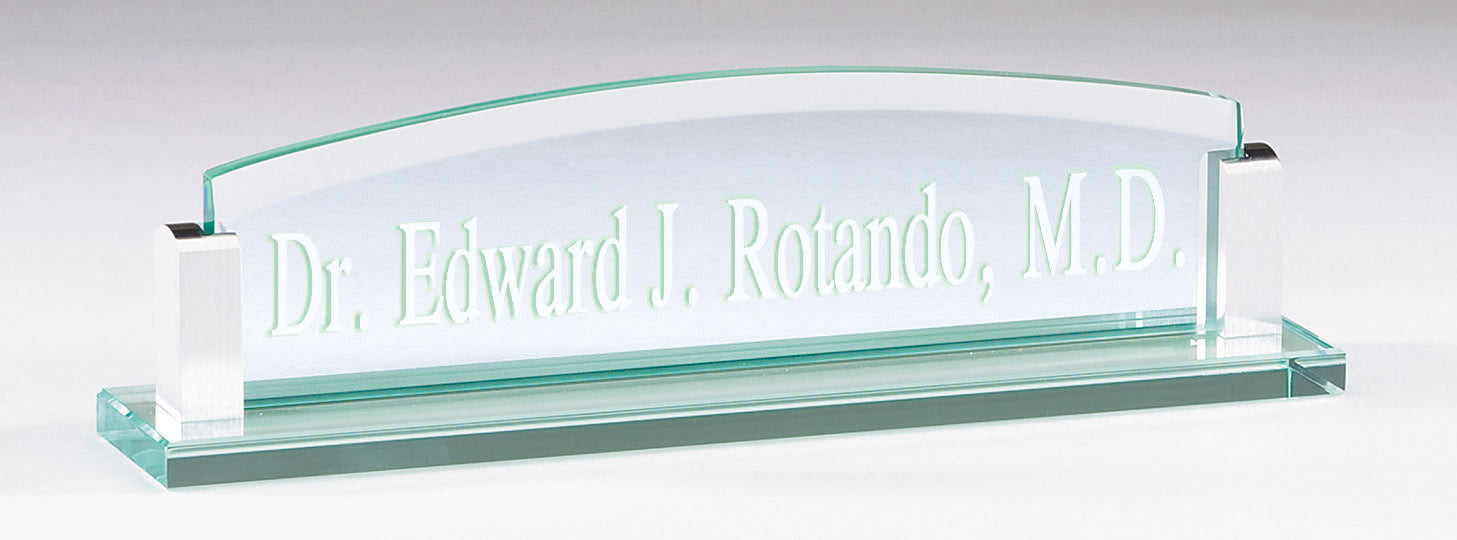Glass Desk Name Plate