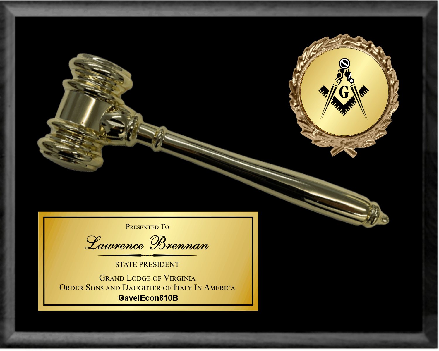 Economy Gavel Plaque -