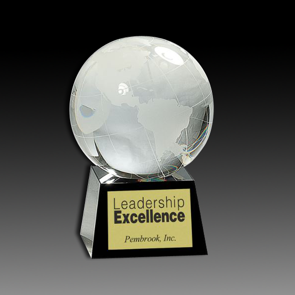 Crystal Globe on Black Base
