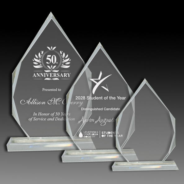 Crystal Diamond on Clear Pedestal Base