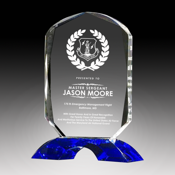 Diamond Series Crystal Award with Cobalt Base