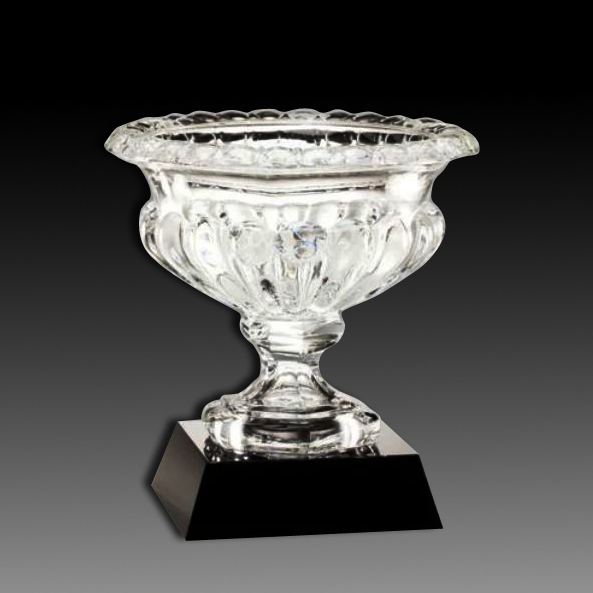Crystal Vase Mounted on black base