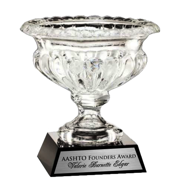 Crystal Vase Mounted on black base