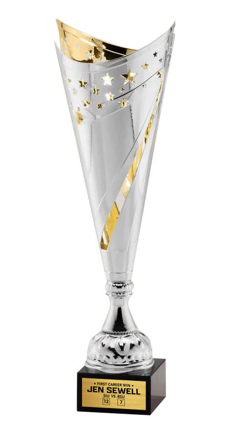 Gold Laser Cup on a Black Marble Base