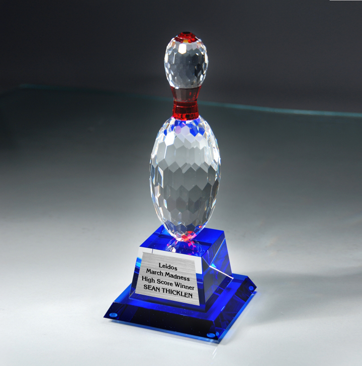 Crystal Bowling Trophy 10"