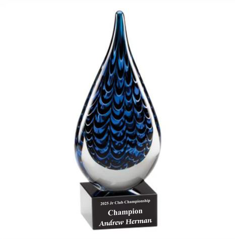 9.3" Blue Art Glass