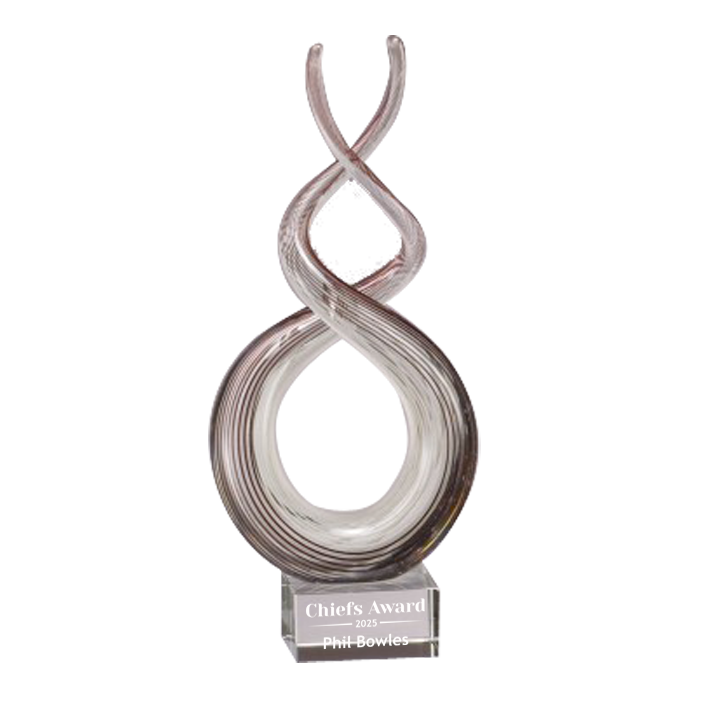 Hand Blown Art Glass Sculpture Award