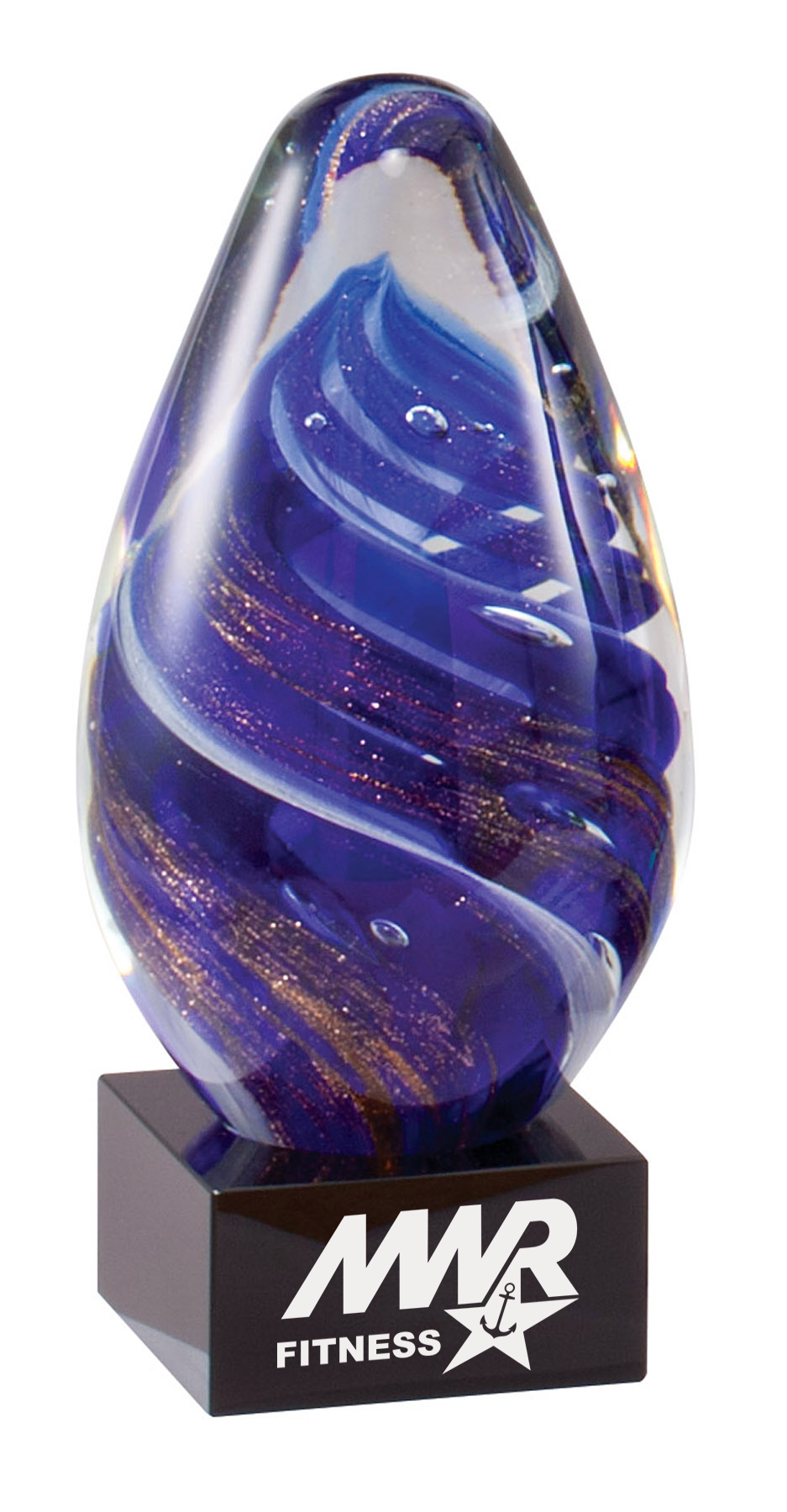 Purple Swirl Art Glass Award