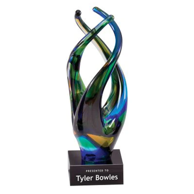 Multi Color Swirl Art Glass