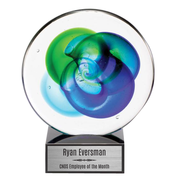 8" Round Art Glass Award