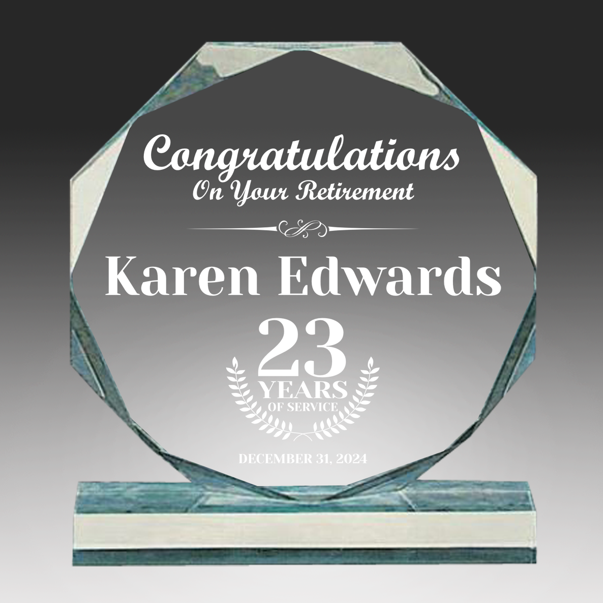 Acrylic Octagon Award