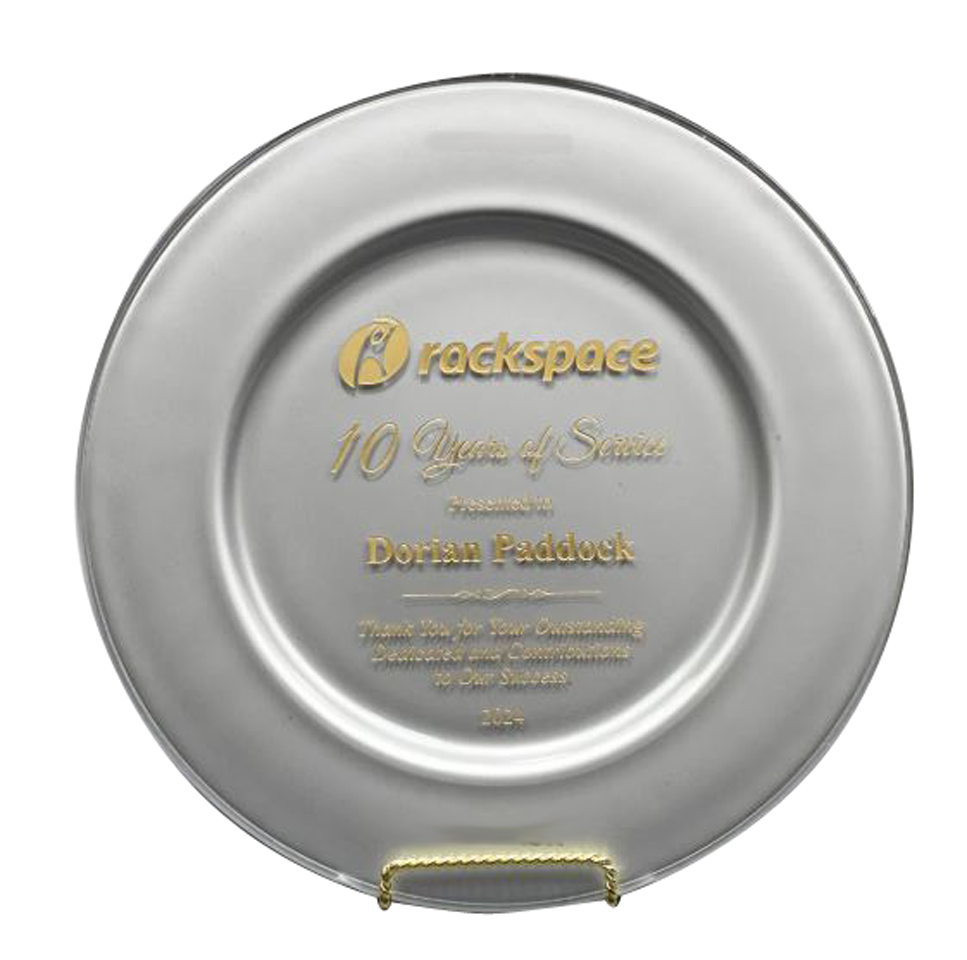 12.5" Diameter Glimmering European Glass Award Tray